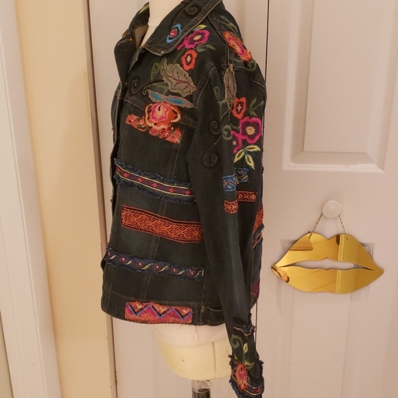Chico's Embellished Denim. Jacket in size 1 - Picture 5 of 7
